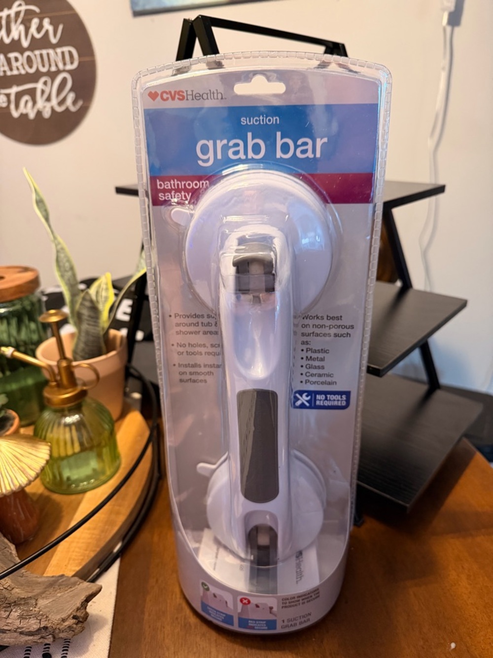 CVS Health White Suction Grab Bar - Bathroom Safety Handle, Safety Bar, Seniors,